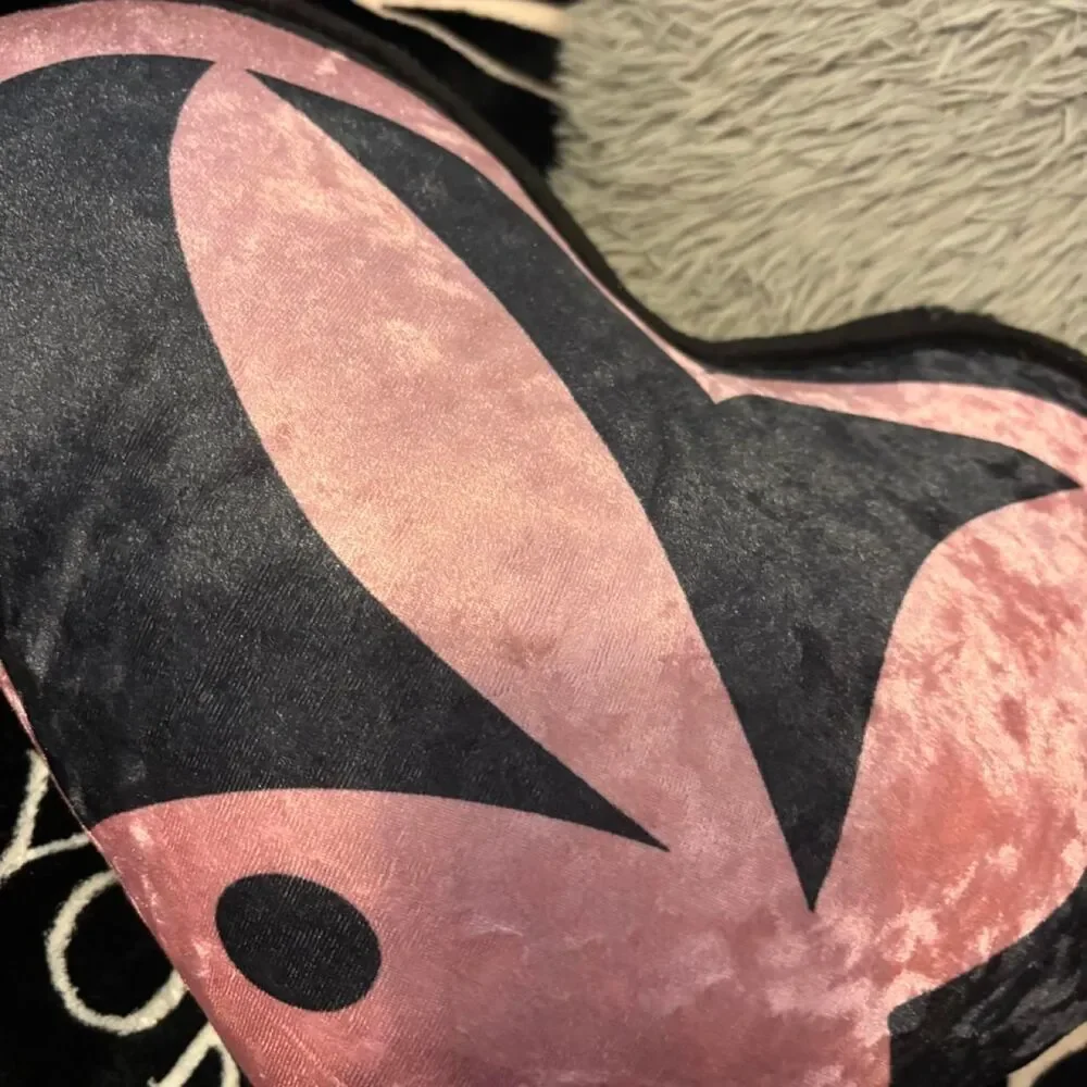 Y2K McBling Playboy Bunny Heart Pillow